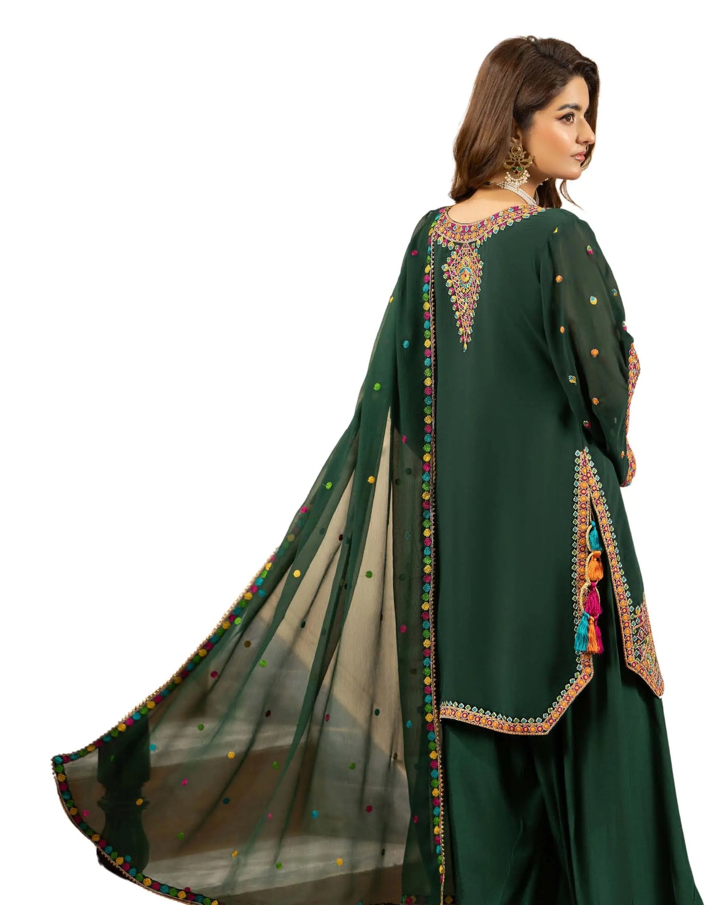 KARMA ‘Roohi’ | Embroidered Chiffon Pakistani Readymade Traditional Wonensweae | F-465