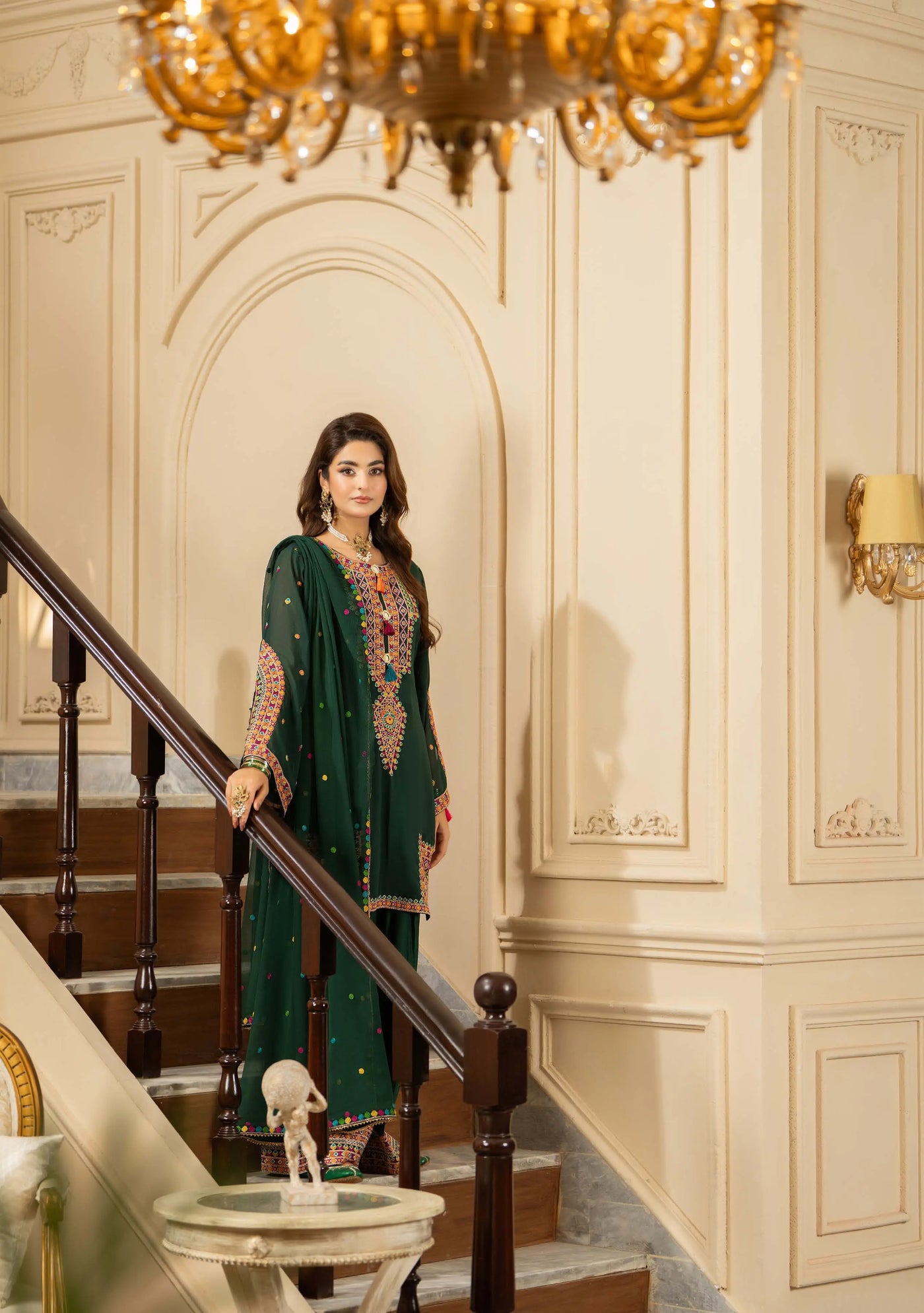 KARMA ‘Roohi’ | Embroidered Chiffon Pakistani Readymade Traditional Wonensweae | F-465