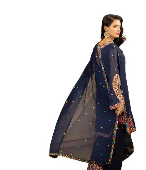 KARMA ‘Roohi’ | Embroidered Chiffon Pakistani Readymade Traditional Wonensweae | F-465
