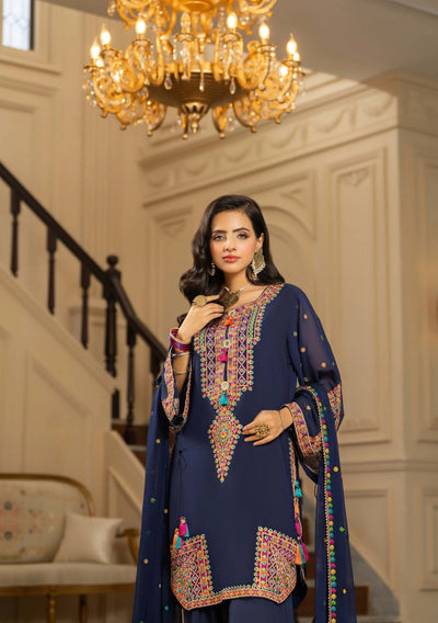 KARMA ‘Roohi’ | Embroidered Chiffon Pakistani Readymade Traditional Wonensweae | F-465