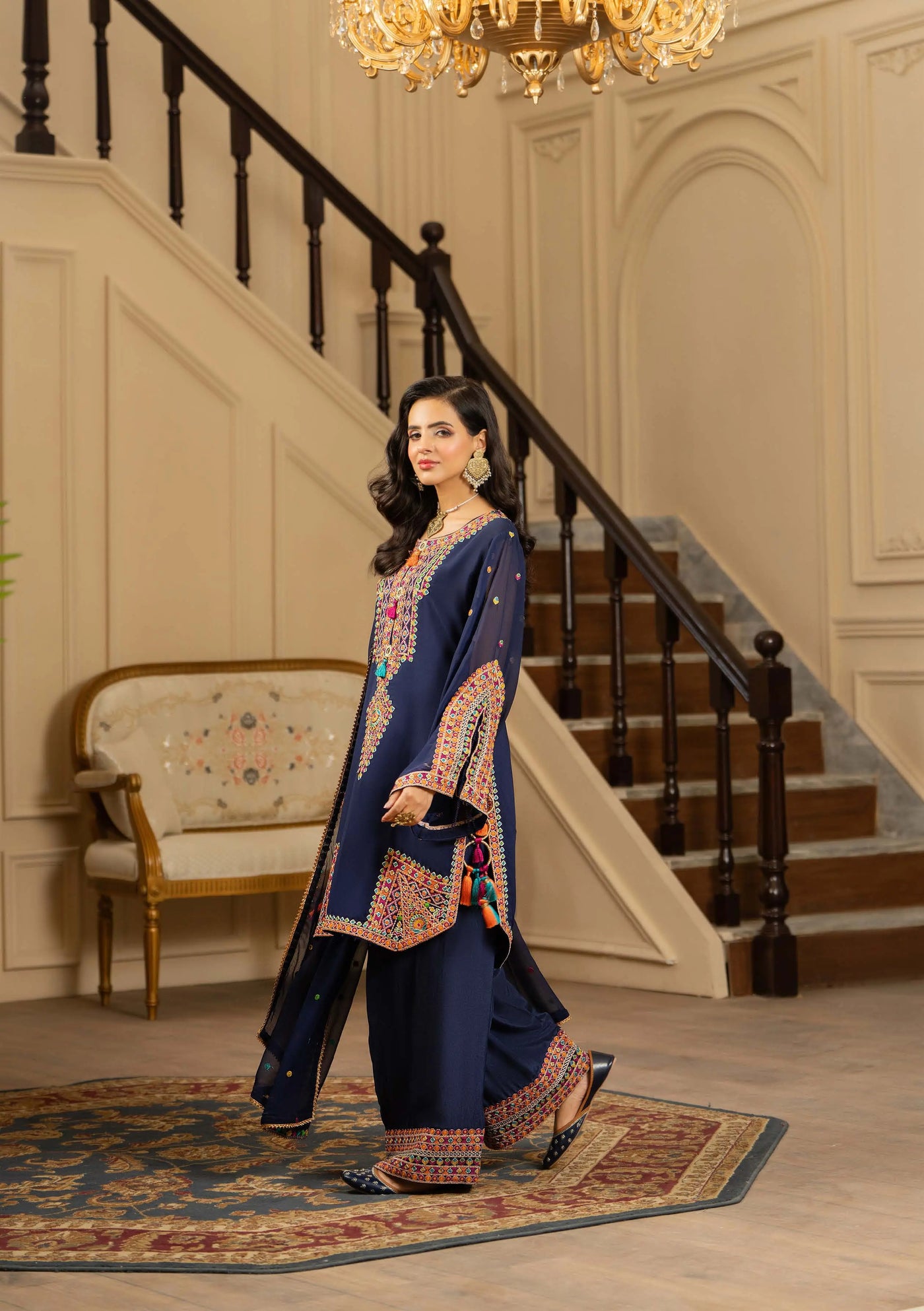 KARMA ‘Roohi’ | Embroidered Chiffon Pakistani Readymade Traditional Wonensweae | F-465