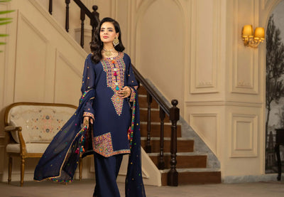 KARMA ‘Roohi’ | Embroidered Chiffon Pakistani Readymade Traditional Wonensweae | F-465