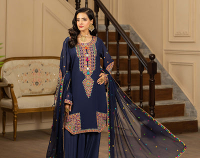 KARMA ‘Roohi’ | Embroidered Chiffon Pakistani Readymade Traditional Wonensweae | F-465