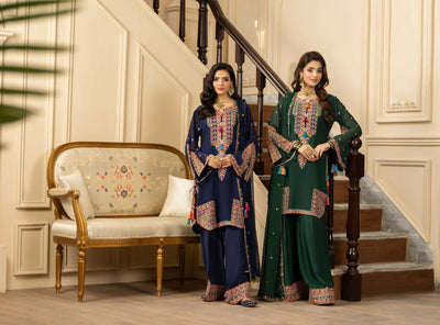 KARMA ‘Roohi’ | Embroidered Chiffon Pakistani Readymade Traditional Wonensweae | F-465