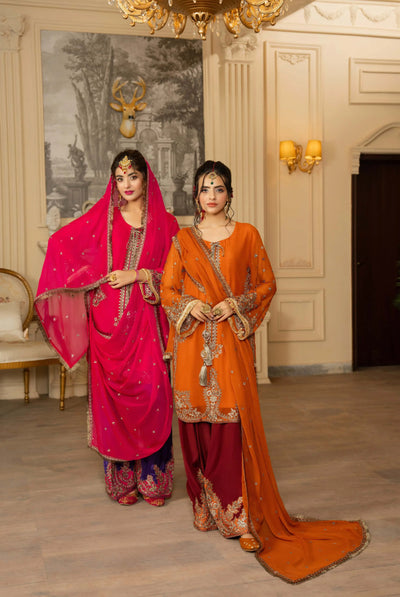 KARMA ‘Roohi’ | Embroidered Chiffon Pakistani Readymade Traditional Wonensweae | F-466