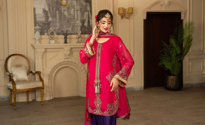 KARMA ‘Roohi’ | Embroidered Chiffon Pakistani Readymade Traditional Wonensweae | F-466