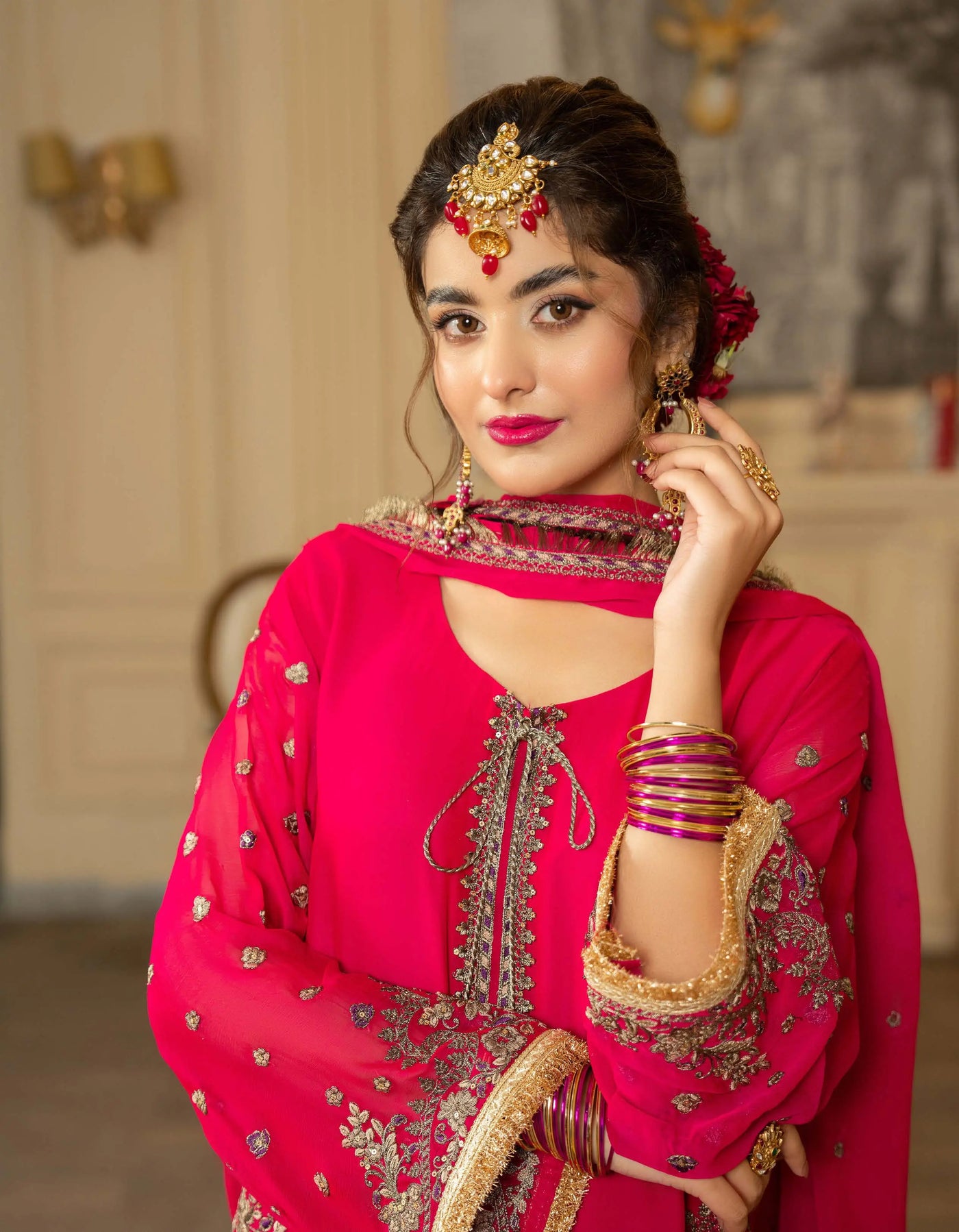 KARMA ‘Roohi’ | Embroidered Chiffon Pakistani Readymade Traditional Wonensweae | F-466