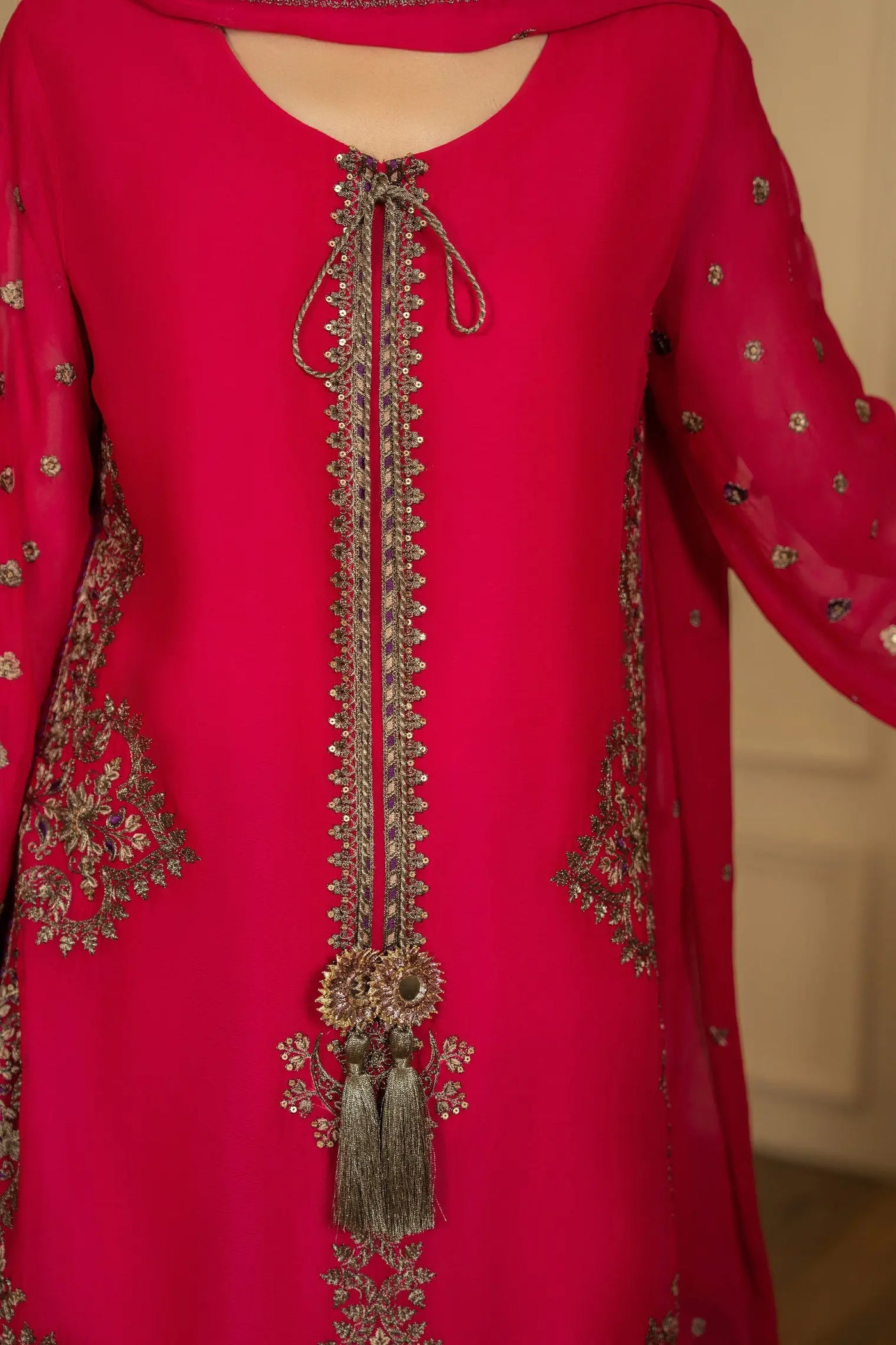 KARMA ‘Roohi’ | Embroidered Chiffon Pakistani Readymade Traditional Wonensweae | F-466