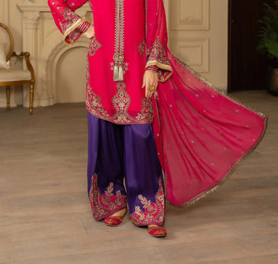 KARMA ‘Roohi’ | Embroidered Chiffon Pakistani Readymade Traditional Wonensweae | F-466