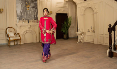 KARMA ‘Roohi’ | Embroidered Chiffon Pakistani Readymade Traditional Wonensweae | F-466