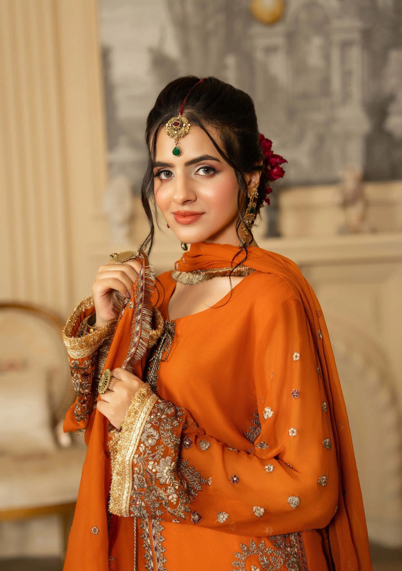 KARMA ‘Roohi’ | Embroidered Chiffon Pakistani Readymade Traditional Wonensweae | F-466