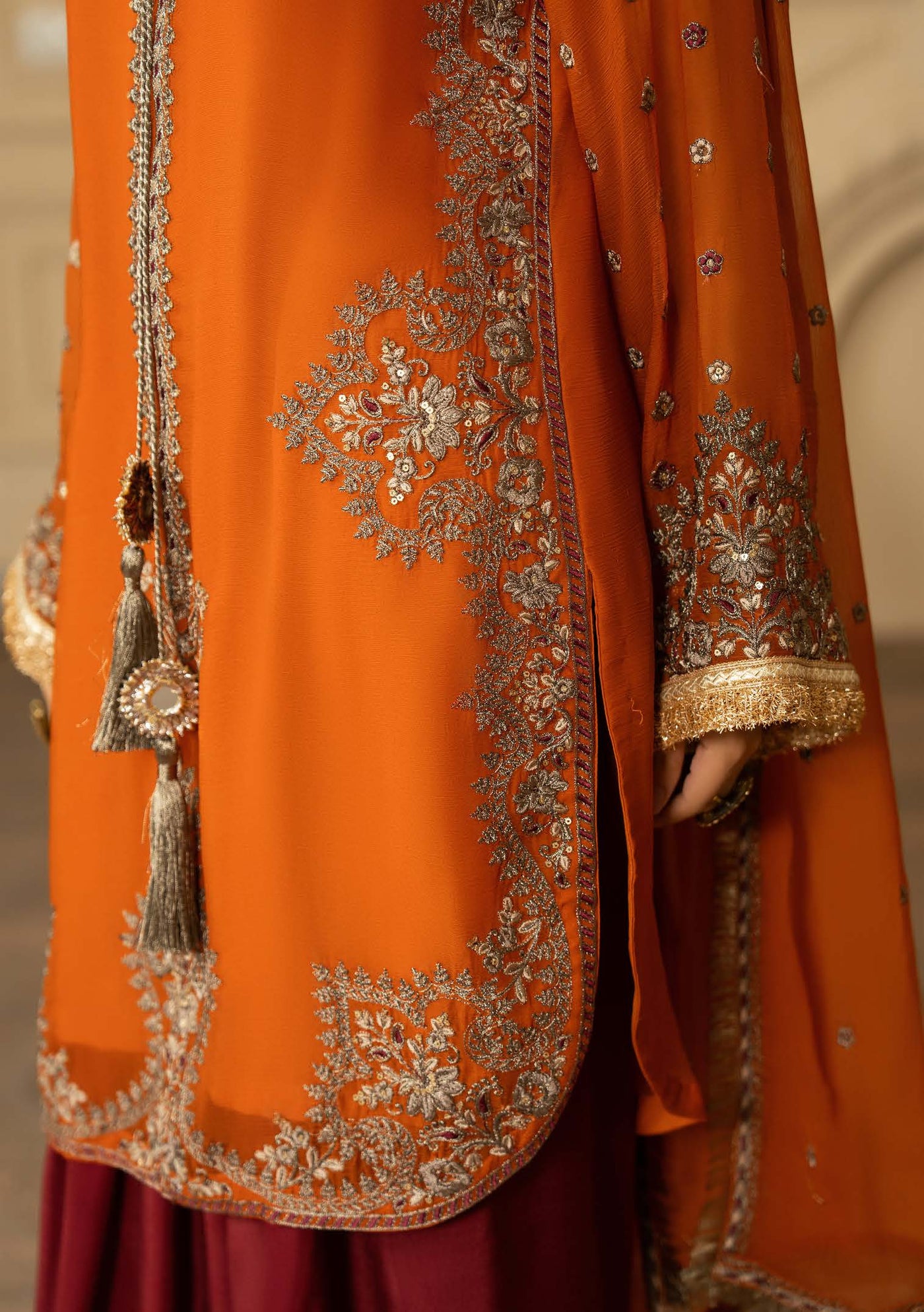 KARMA ‘Roohi’ | Embroidered Chiffon Pakistani Readymade Traditional Wonensweae | F-466