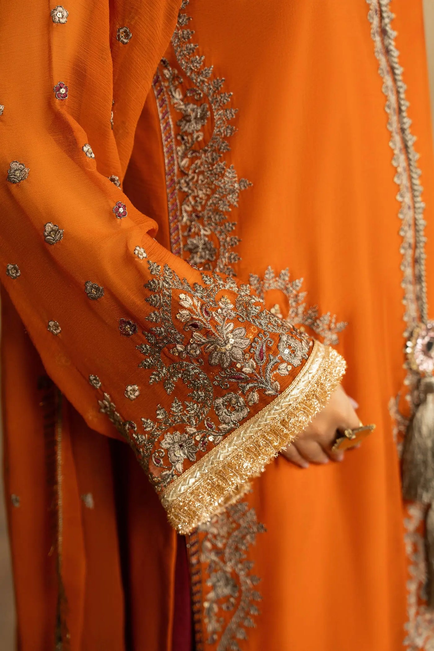 KARMA ‘Roohi’ | Embroidered Chiffon Pakistani Readymade Traditional Wonensweae | F-466