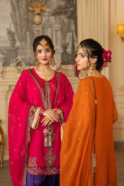 KARMA ‘Roohi’ | Embroidered Chiffon Pakistani Readymade Traditional Wonensweae | F-466