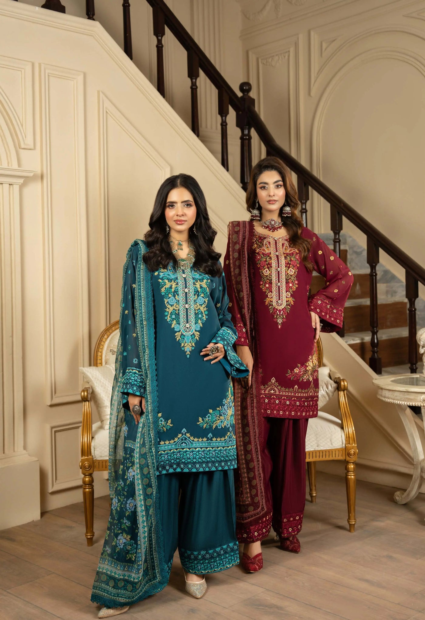 KARMA ‘Roohi’ | Embroidered Chiffon Pakistani Readymade Traditional Wonensweae | F-467