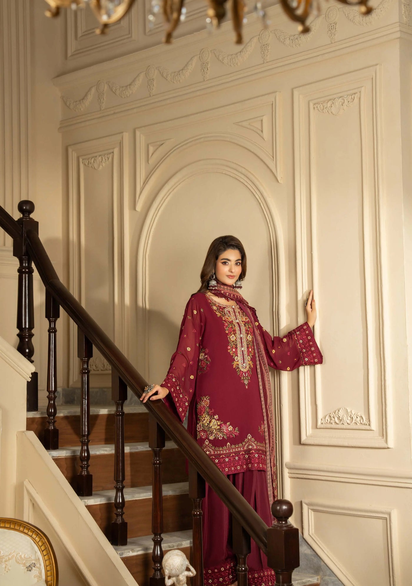 KARMA ‘Roohi’ | Embroidered Chiffon Pakistani Readymade Traditional Wonensweae | F-467