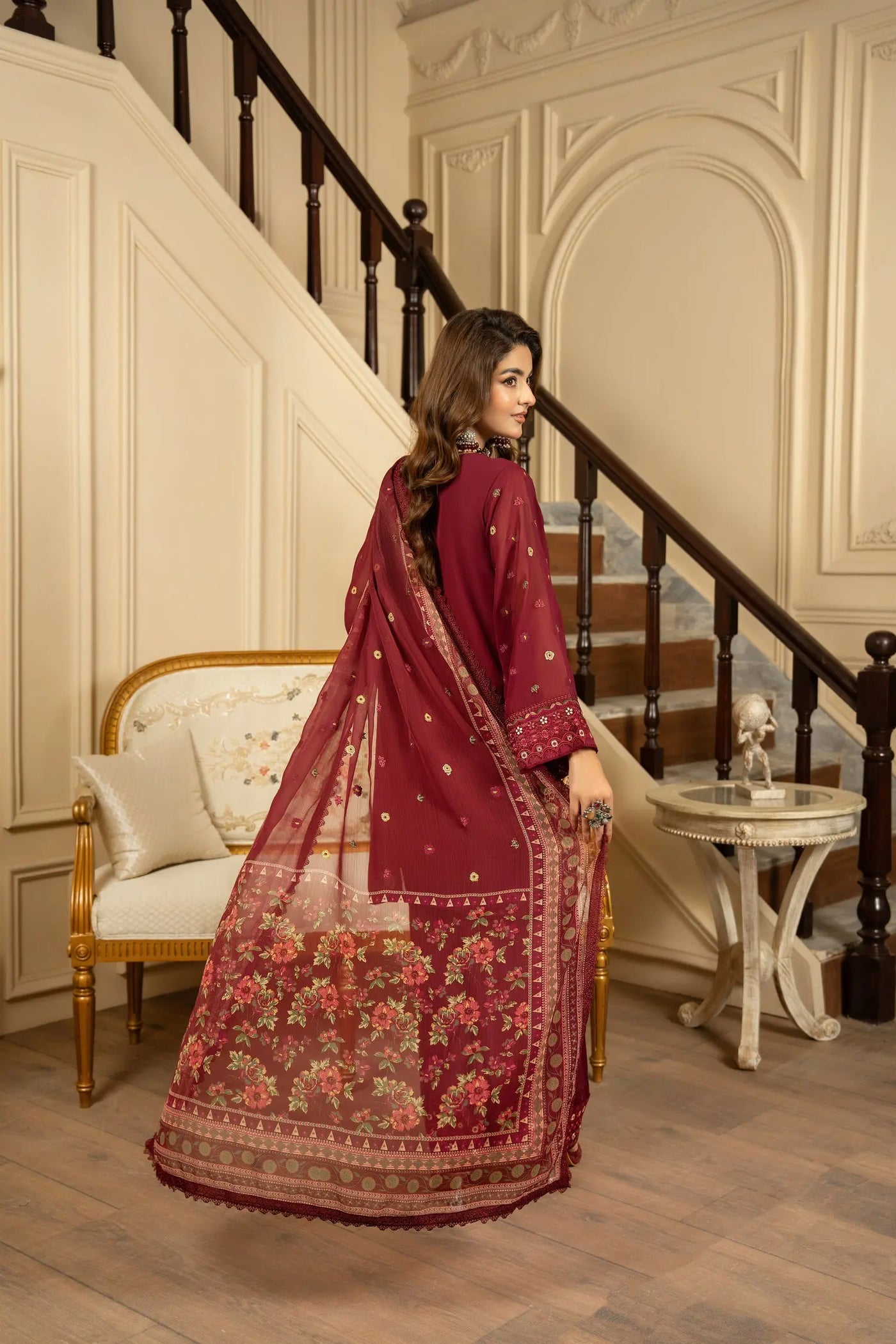 KARMA ‘Roohi’ | Embroidered Chiffon Pakistani Readymade Traditional Wonensweae | F-467
