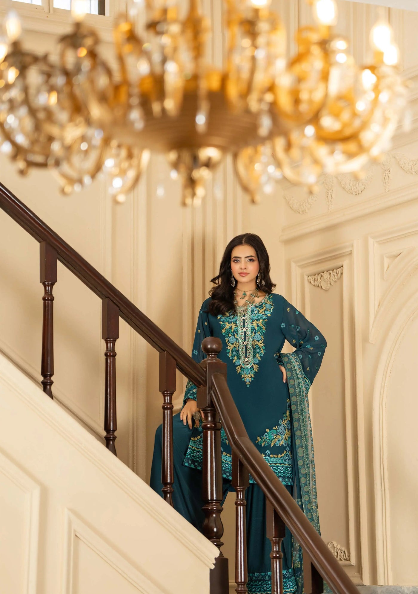 KARMA ‘Roohi’ | Embroidered Chiffon Pakistani Readymade Traditional Wonensweae | F-467