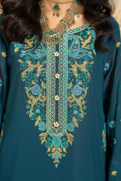 KARMA ‘Roohi’ | Embroidered Chiffon Pakistani Readymade Traditional Wonensweae | F-467