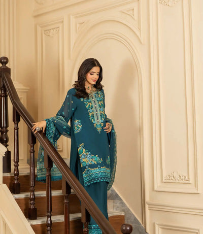 KARMA ‘Roohi’ | Embroidered Chiffon Pakistani Readymade Traditional Wonensweae | F-467
