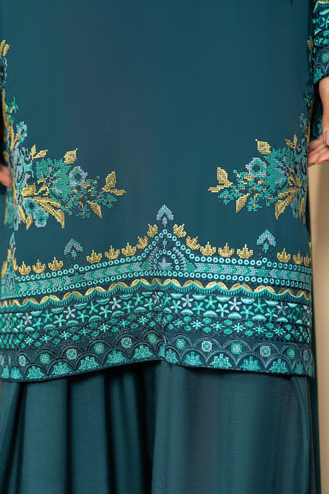 KARMA ‘Roohi’ | Embroidered Chiffon Pakistani Readymade Traditional Wonensweae | F-467