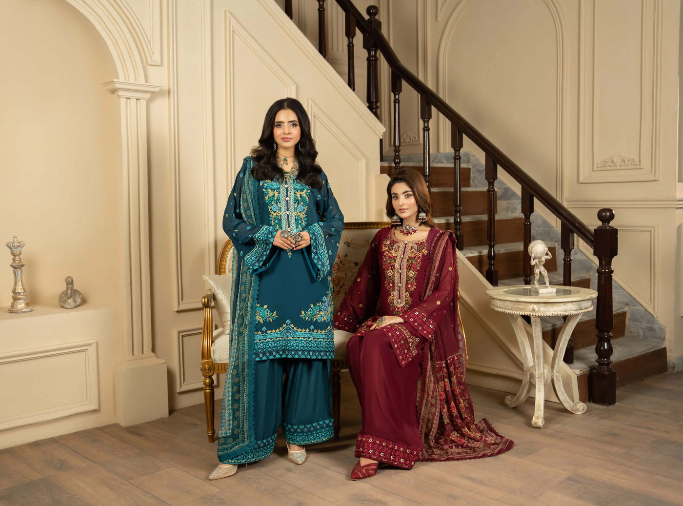 KARMA ‘Roohi’ | Embroidered Chiffon Pakistani Readymade Traditional Wonensweae | F-467