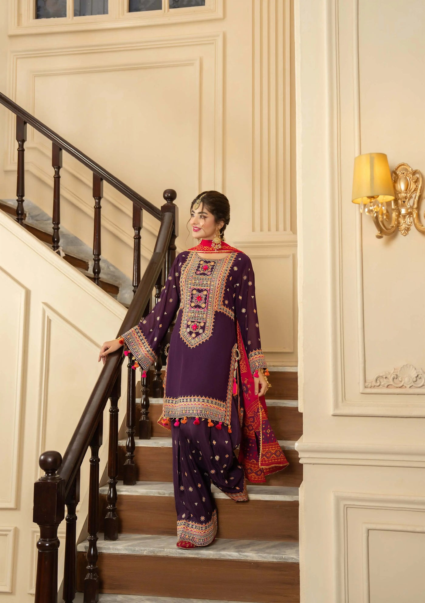 KARMA ‘Roohi’ | Embroidered Chiffon Pakistani Readymade Traditional Wonensweae | F-468