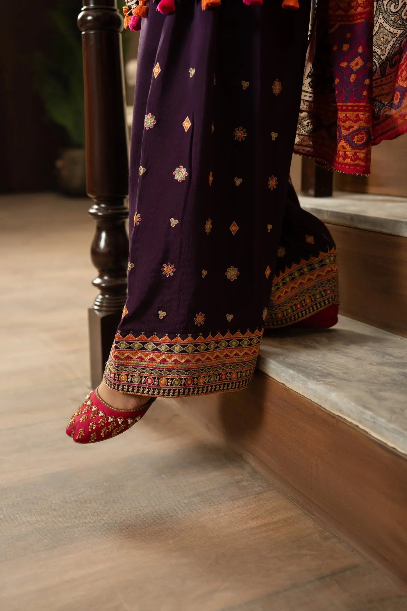 KARMA ‘Roohi’ | Embroidered Chiffon Pakistani Readymade Traditional Wonensweae | F-468