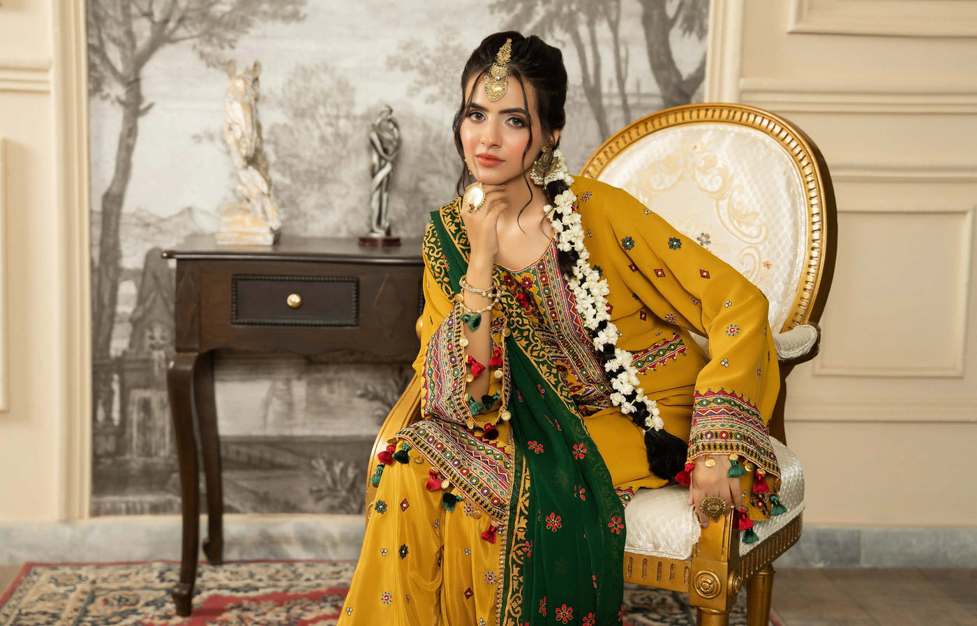 KARMA ‘Roohi’ | Embroidered Chiffon Pakistani Readymade Traditional Wonensweae | F-468