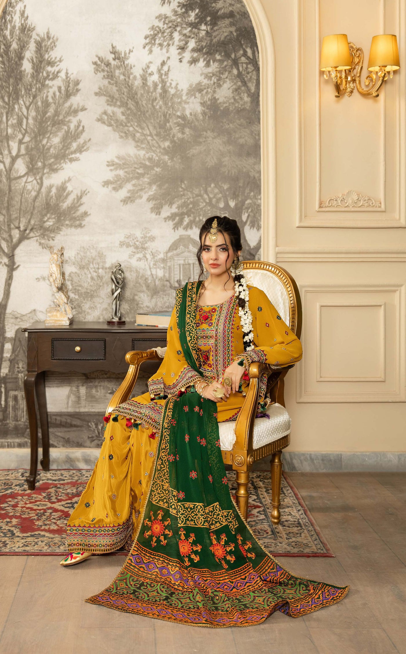 KARMA ‘Roohi’ | Embroidered Chiffon Pakistani Readymade Traditional Wonensweae | F-468