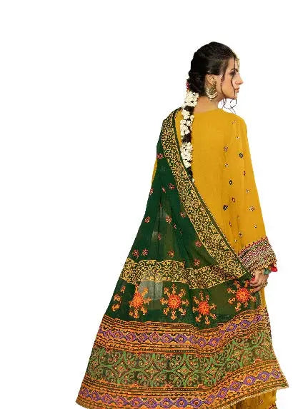 KARMA ‘Roohi’ | Embroidered Chiffon Pakistani Readymade Traditional Wonensweae | F-468