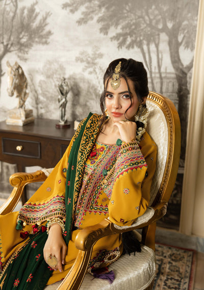 KARMA ‘Roohi’ | Embroidered Chiffon Pakistani Readymade Traditional Wonensweae | F-468