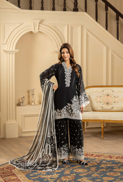 KARMA ‘Roohi’ | Embroidered Chiffon Pakistani Readymade Traditional Wonensweae | F-469
