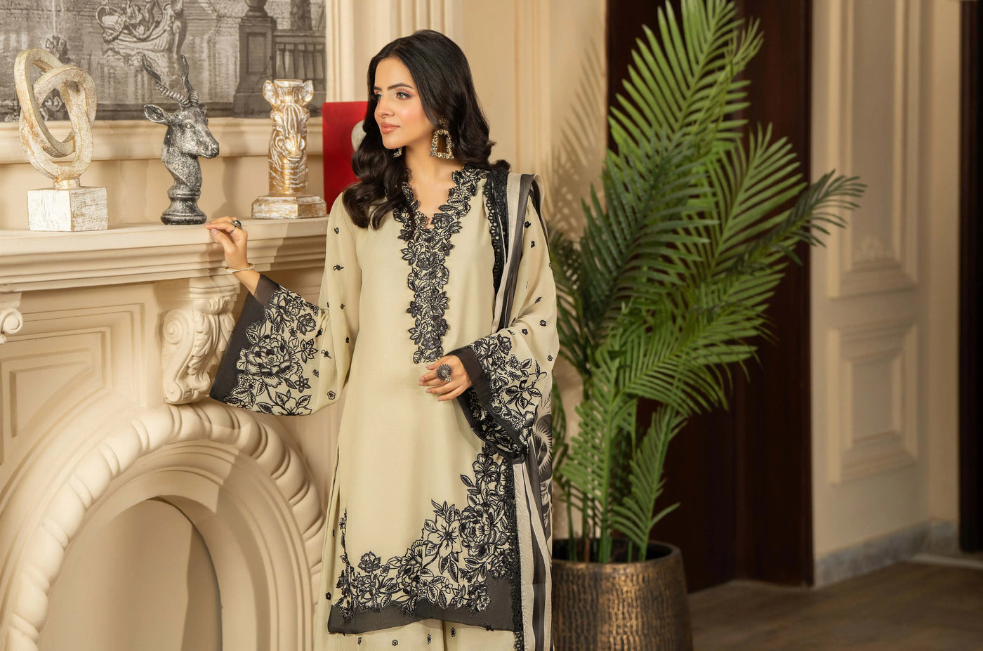 KARMA ‘Roohi’ | Embroidered Chiffon Pakistani Readymade Traditional Wonensweae | F-469
