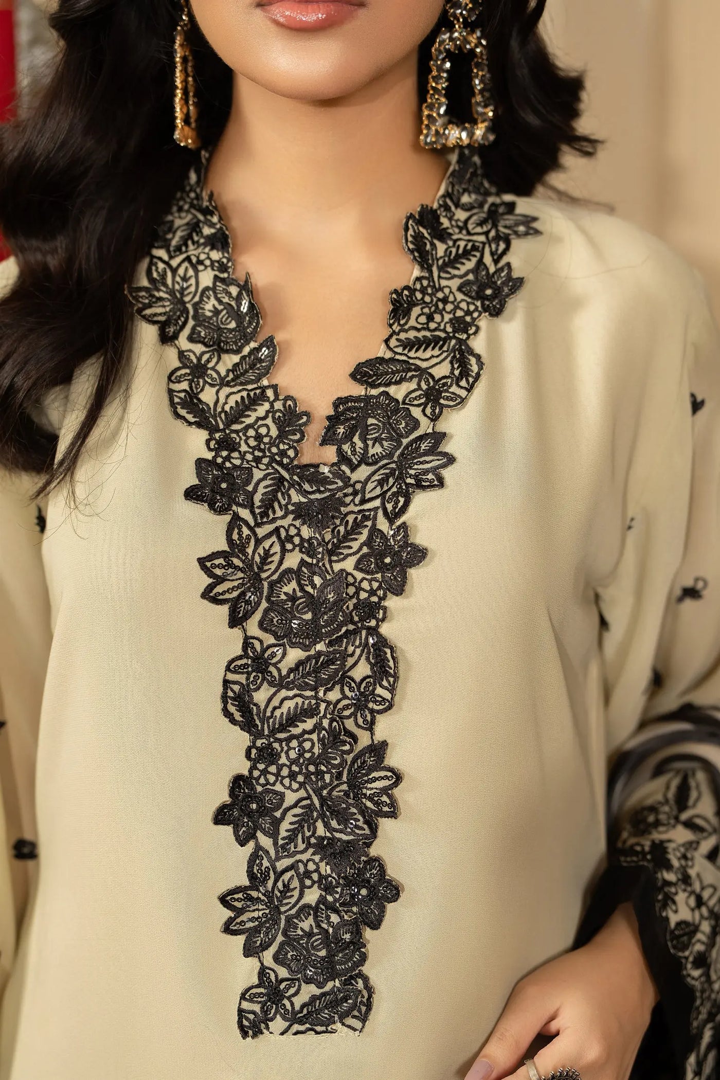 KARMA ‘Roohi’ | Embroidered Chiffon Pakistani Readymade Traditional Wonensweae | F-469