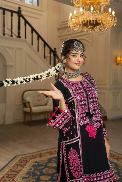 KARMA ‘Roohi’ | Embroidered Chiffon Pakistani Readymade Traditional Wonensweae | F-470