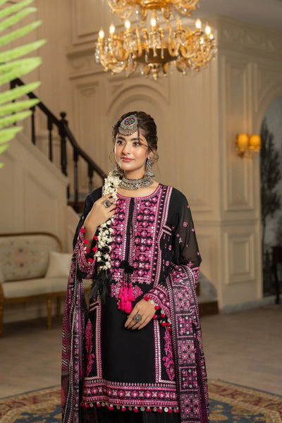 KARMA ‘Roohi’ | Embroidered Chiffon Pakistani Readymade Traditional Wonensweae | F-470