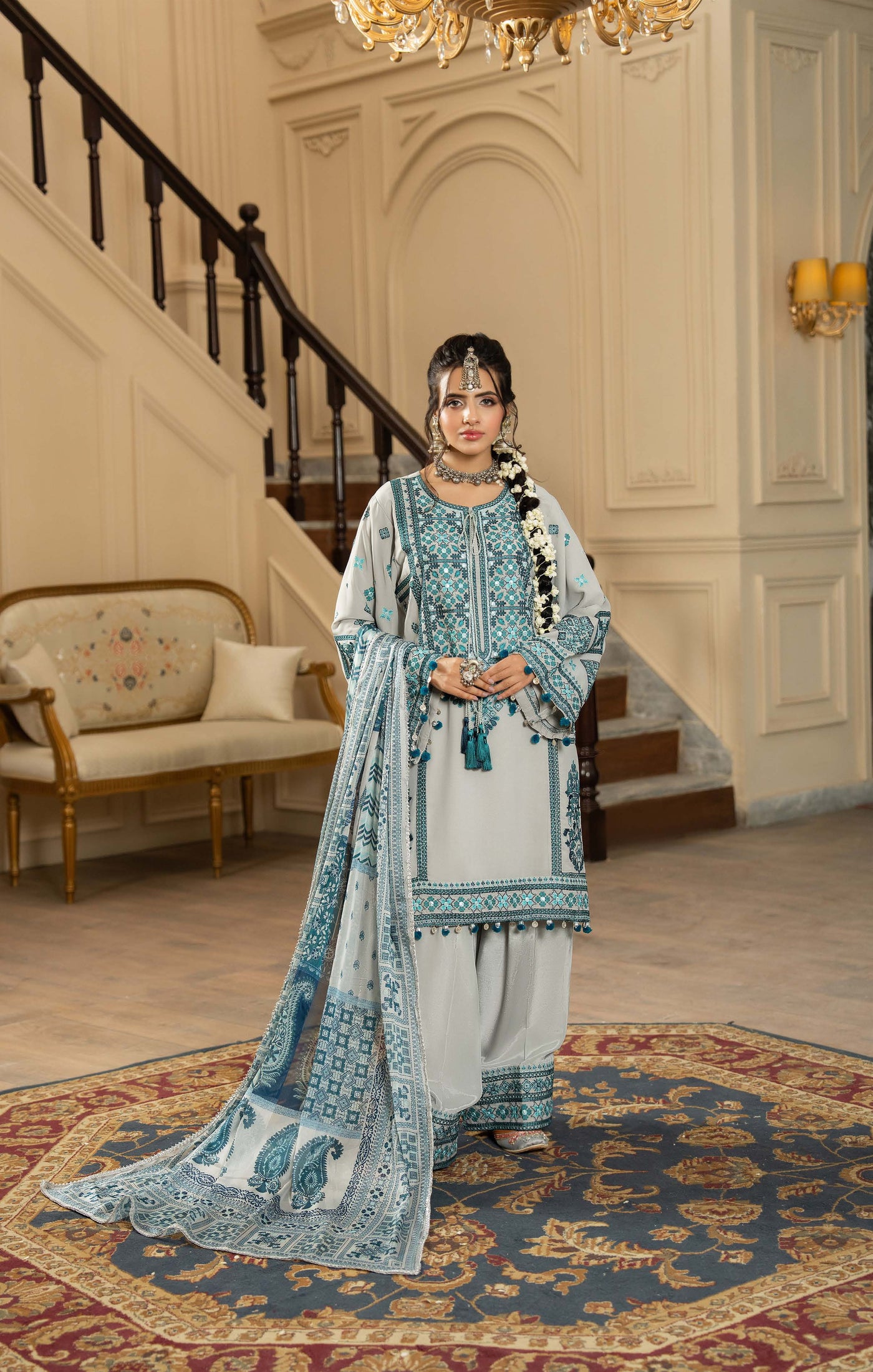 KARMA ‘Roohi’ | Embroidered Chiffon Pakistani Readymade Traditional Wonensweae | F-470
