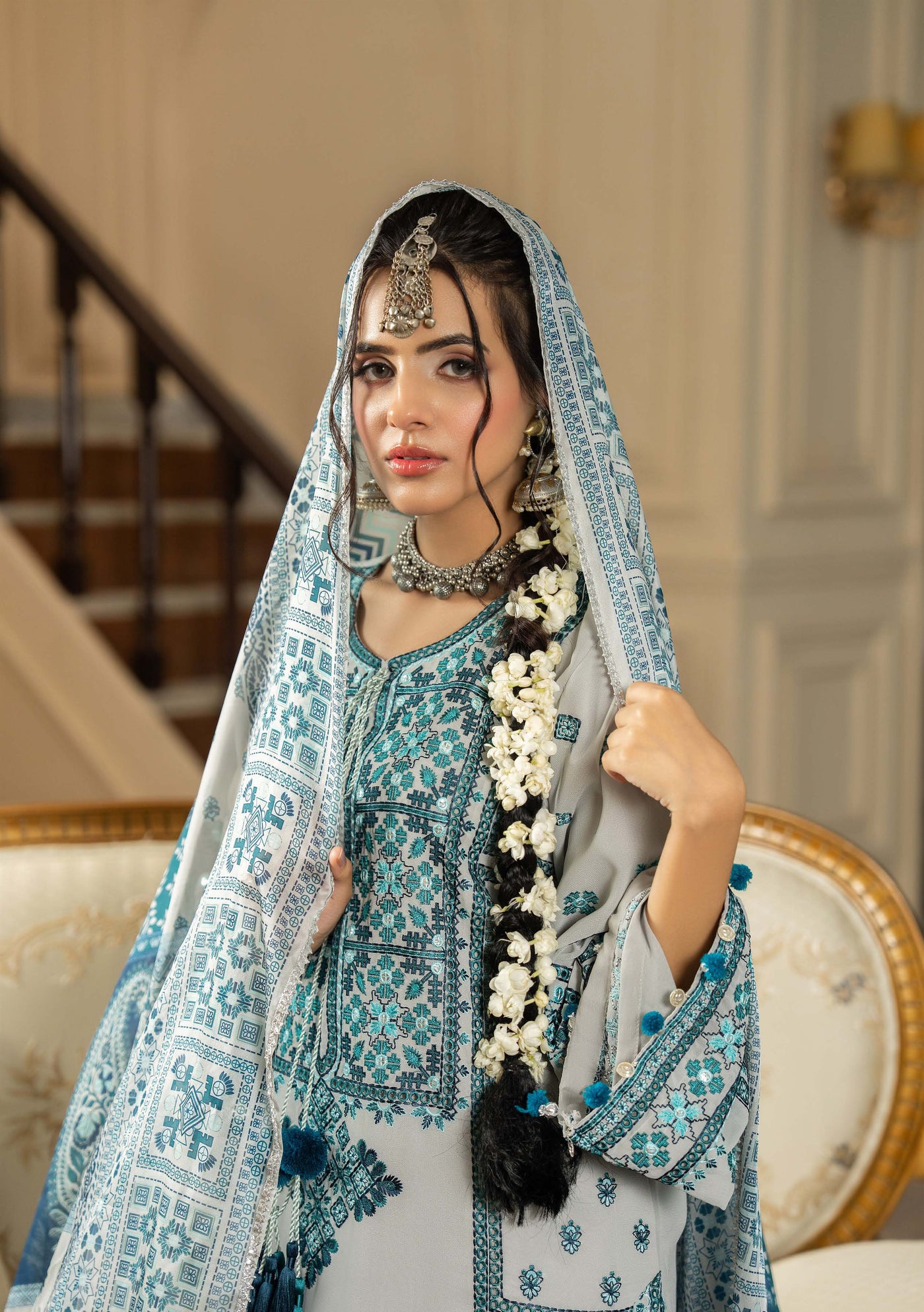 KARMA ‘Roohi’ | Embroidered Chiffon Pakistani Readymade Traditional Wonensweae | F-470