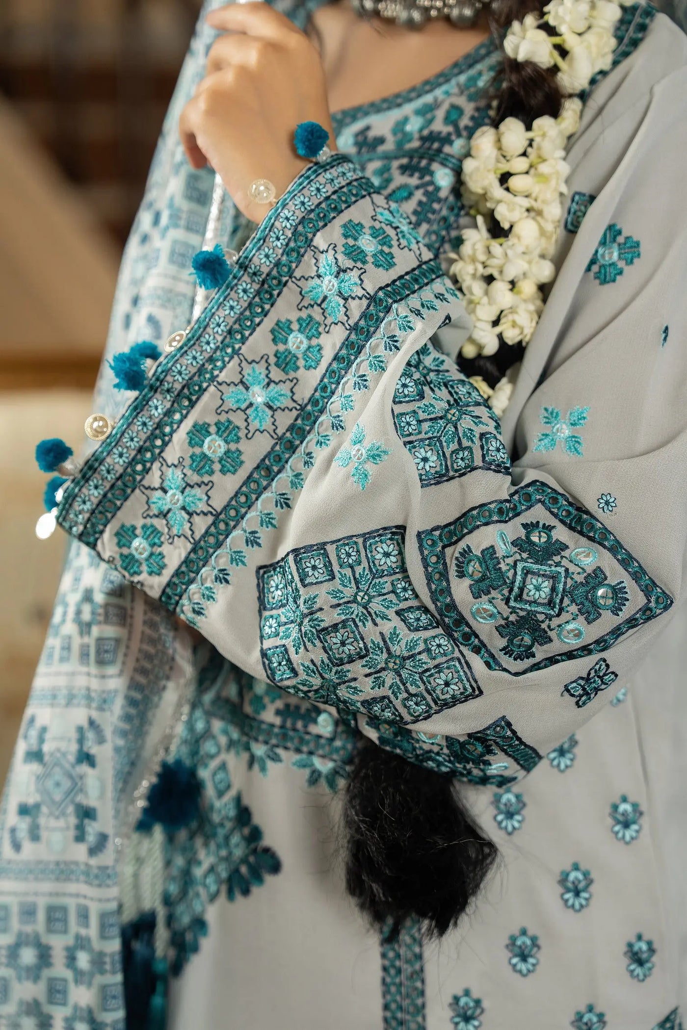 KARMA ‘Roohi’ | Embroidered Chiffon Pakistani Readymade Traditional Wonensweae | F-470