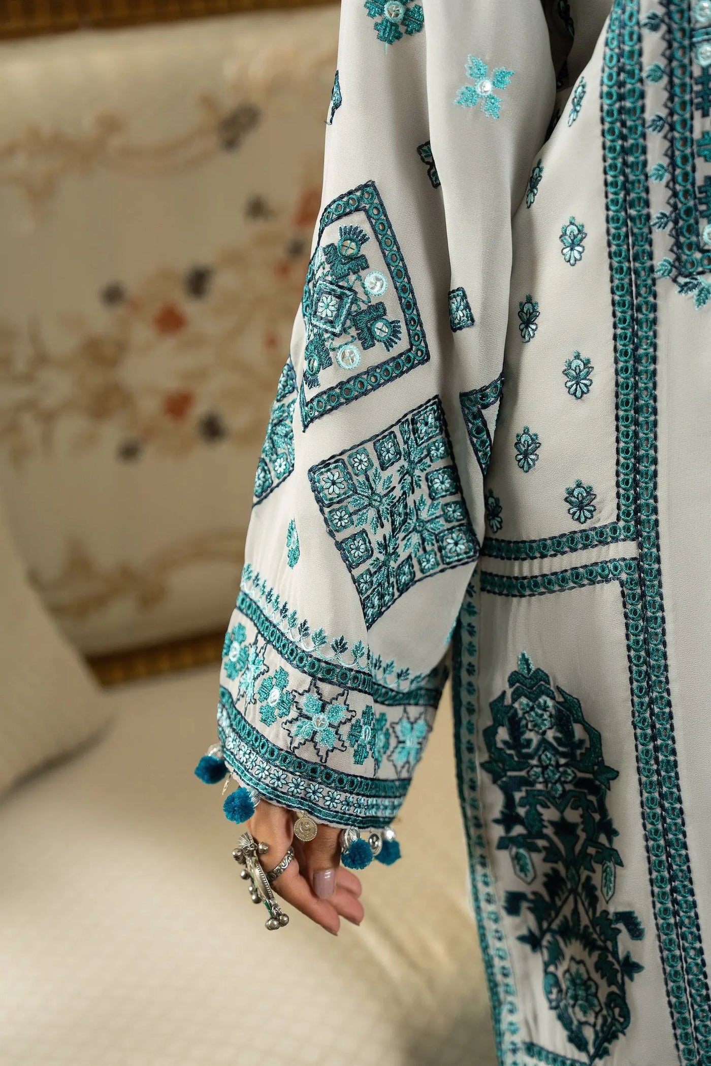 KARMA ‘Roohi’ | Embroidered Chiffon Pakistani Readymade Traditional Wonensweae | F-470