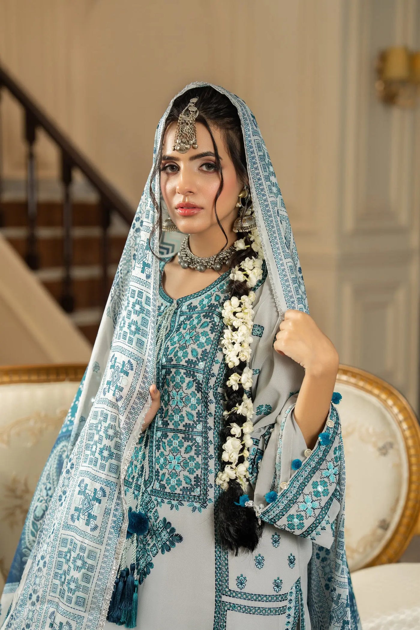 KARMA ‘Roohi’ | Embroidered Chiffon Pakistani Readymade Traditional Wonensweae | F-470