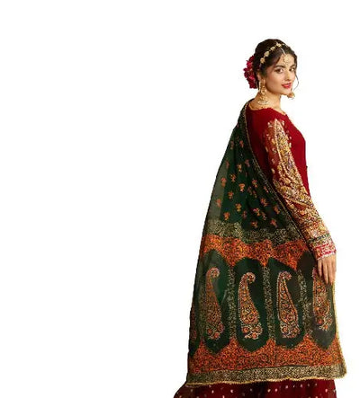 KARMA ‘Roohi’ | Embroidered Chiffon Sharara Pakistani Readymade Traditional Wonensweae | F-462