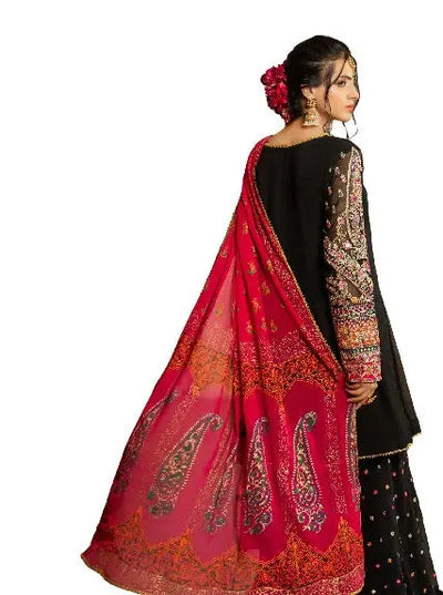 KARMA ‘Roohi’ | Embroidered Chiffon Sharara Pakistani Readymade Traditional Wonensweae | F-462