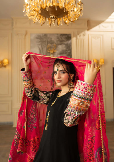 KARMA ‘Roohi’ | Embroidered Chiffon Sharara Pakistani Readymade Traditional Wonensweae | F-462