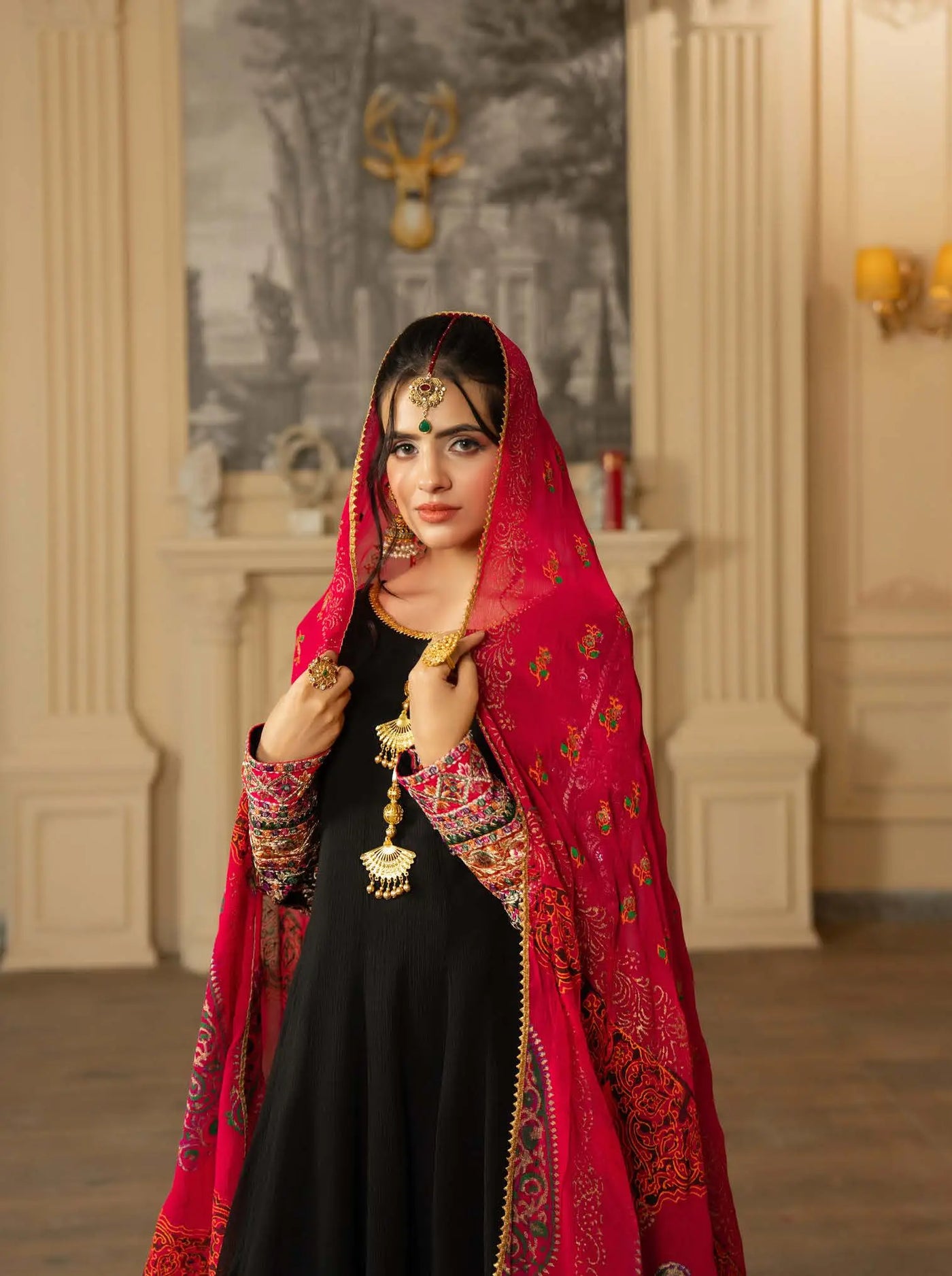 KARMA ‘Roohi’ | Embroidered Chiffon Sharara Pakistani Readymade Traditional Wonensweae | F-462