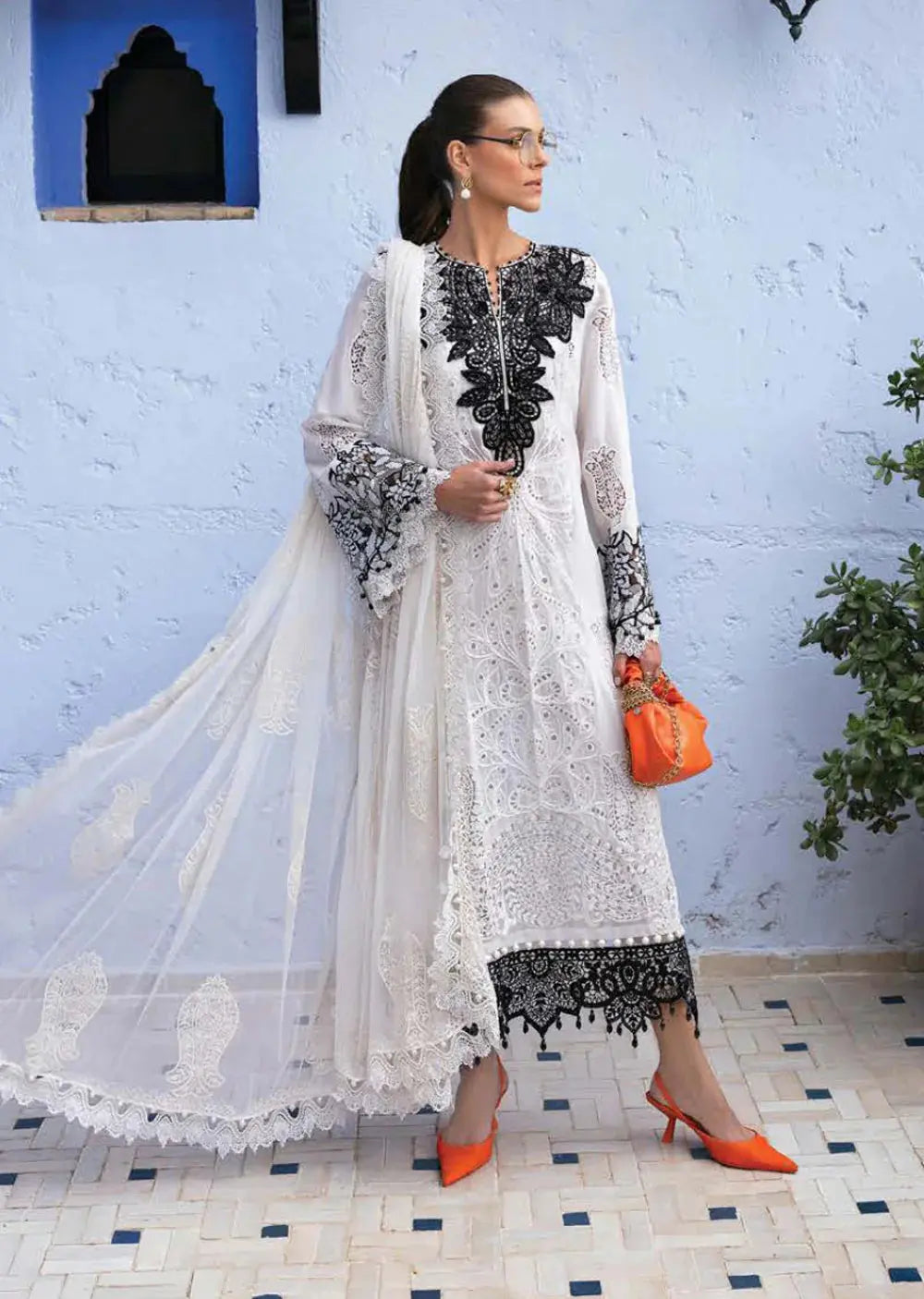 Maria B Inspired | Embroidered Cotton Readymade Womenswear Formal Traditional | AL492 (White)