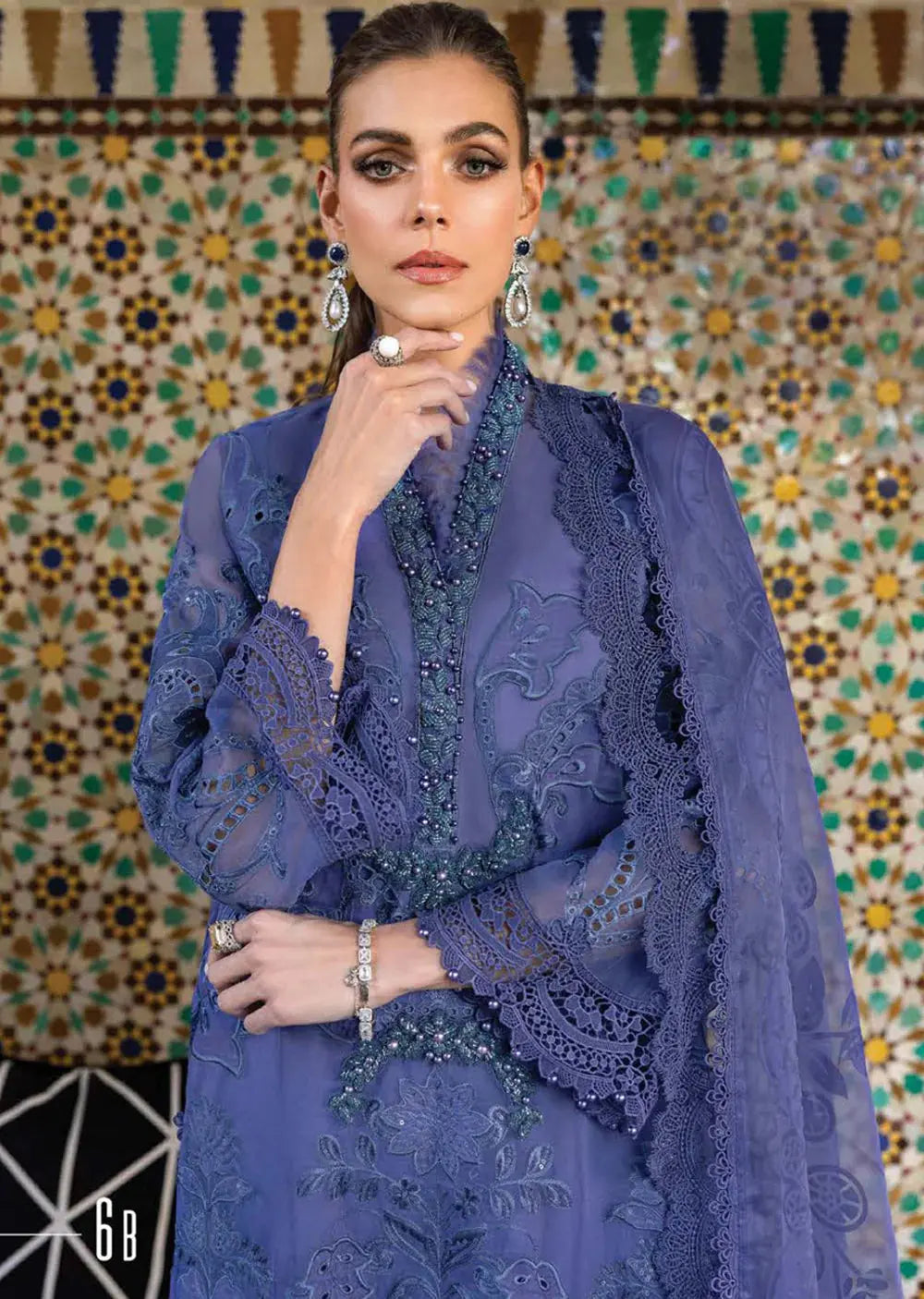 Maria B Inspired | Embroidered Organza Readymade Womenswear Formal Traditional | AL489 (Blue)