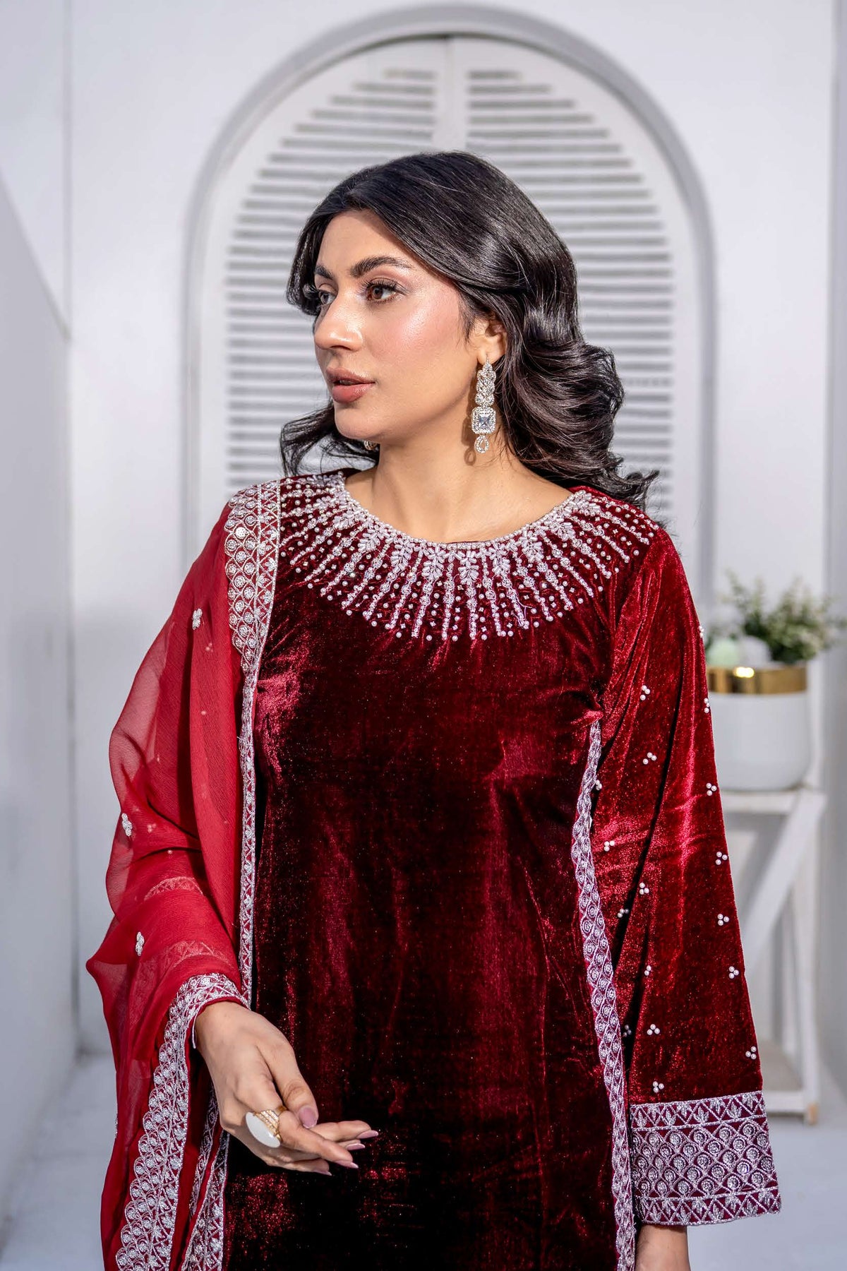 Dem Rangz RANGZ | Embroidered Velvet Long Kameez Pakistani Readymade | RGZ111 ...