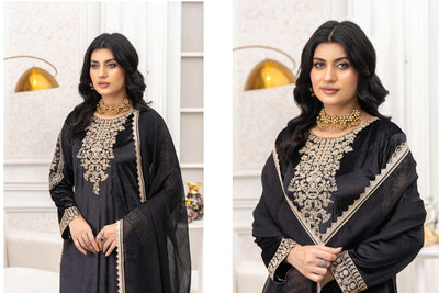 RANGZ 'Afreen' | Embroidered Velvet Long Kameez Pakistani Readymade  | RGZ106 (4 Colours) Rangz